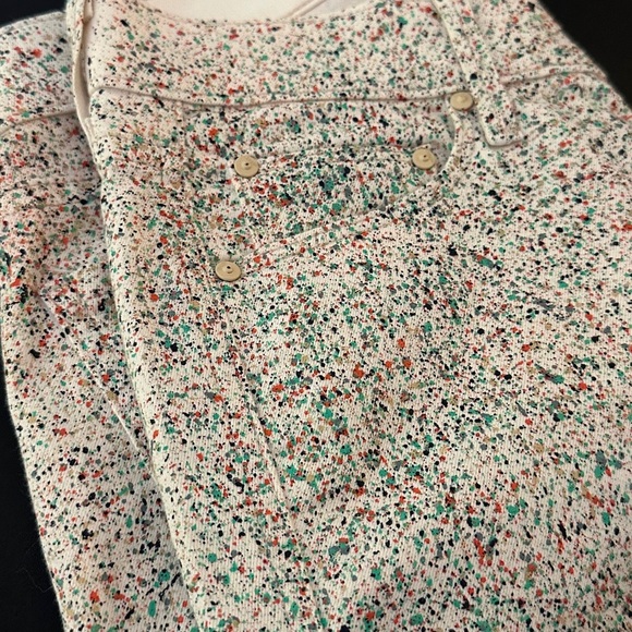 MOTHER “The Vamp” Splatter Jeans Speckled Cream Women's Pants | Size 25 - Picture 7 of 14